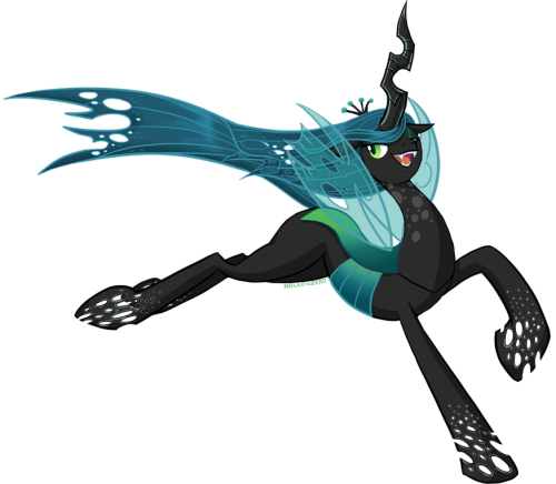 hollow0:  Queen Chrysalis for an art trade with turbosolid on dA. I love drawing holes. I enjoy the tedium of it. 