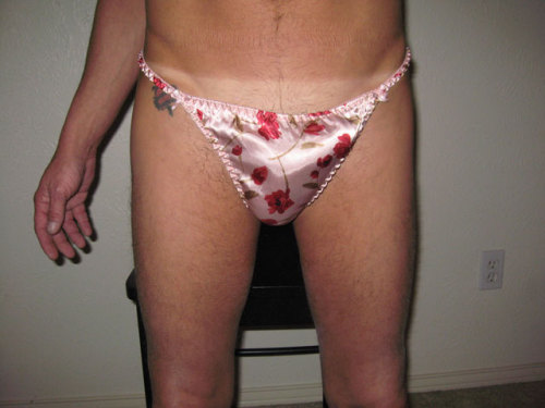 Porn Pics straightpanties:  Pink satin panties 