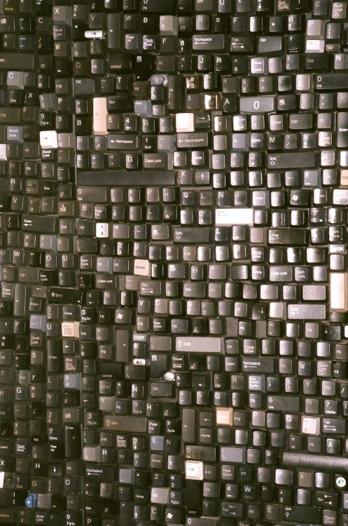 Keyboard wall at James Hotel closeup.