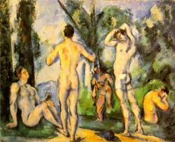 msbehavoyeur:  Bathers ~ Paul Cézanne c. 1890-1900. Oil on canvas. Musée d’Orsay, Paris, France. via 