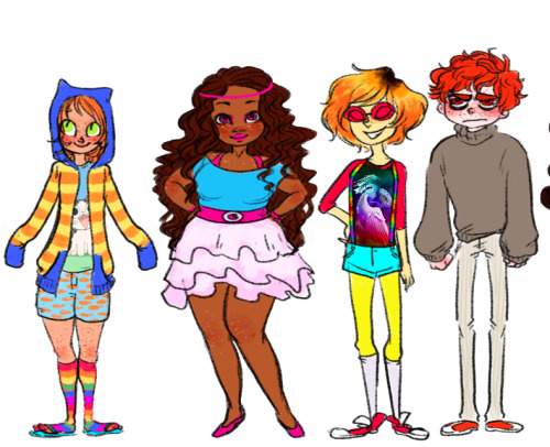 isthatwhatyoumint: massive height line up of everyone in apartmentstuck in order, it is nepeta, fefe