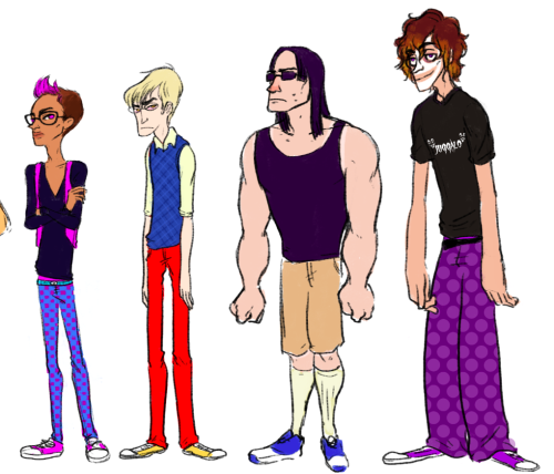 isthatwhatyoumint: massive height line up of everyone in apartmentstuck in order, it is nepeta, fefe