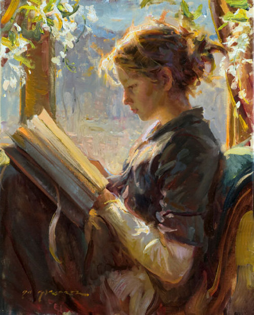 The Garden Window. Daniel F. Gerhartz, American (1965-).Many of his figures are dressed in dramatic 