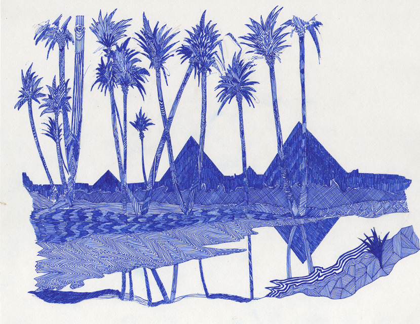 T Im O Th Y H U L L Timothy Hull Paysage Egyptien Gel Pen On Paper T Im O Th Y H U L L Timothy Hull Paysage Egyptien Gel Pen On Paper