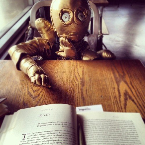 Threepio looks annoyed that I ignore him to read. (Taken with instagram)