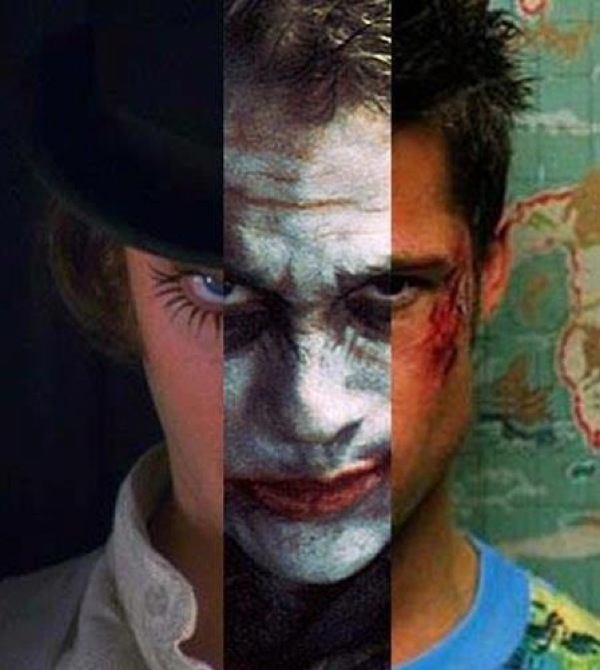  de izquierda a derecha .. alex de large .. the joker .. tyler ..  la naranja mecanica