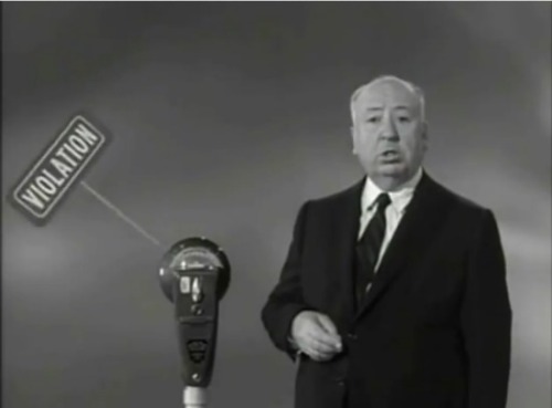 Pictured above: Sir Alfred Hitchcock, he spits on your institutions.