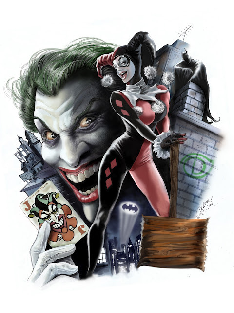 all-about-villains:   Harley &amp; Joker by Cris de Lara   via:timetravelandrocketpoweredapes