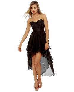 Gothfinds:  Black Strapless Dress With Layered Skirt; $102 (Only Two Dollars Over