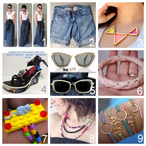 Roundup Nine DIY Jewelry, Accessories and Fashion Tutorials PART TWO. Roundup of this past week in c