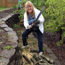 Studette wife got into chain sawing too :)