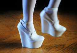 So Nice!  Heelchorus:  Â» Aganovich White Platform Wedges, Fall 2011.Â Â» White