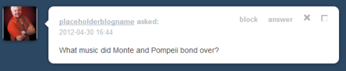 askinfrontofyourtits:  Listen Here* *Grammatical errors are like that in the song, so the lyrics are as is (This one took me a while to do as its a pretty tough question. I know theres several songs that I relate with these characters but would these