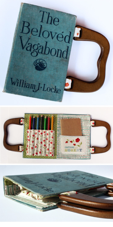 DIY Recycled Book into a Sketch Book. Love everything about this. Tutorial from Cosmo Cricket here. 