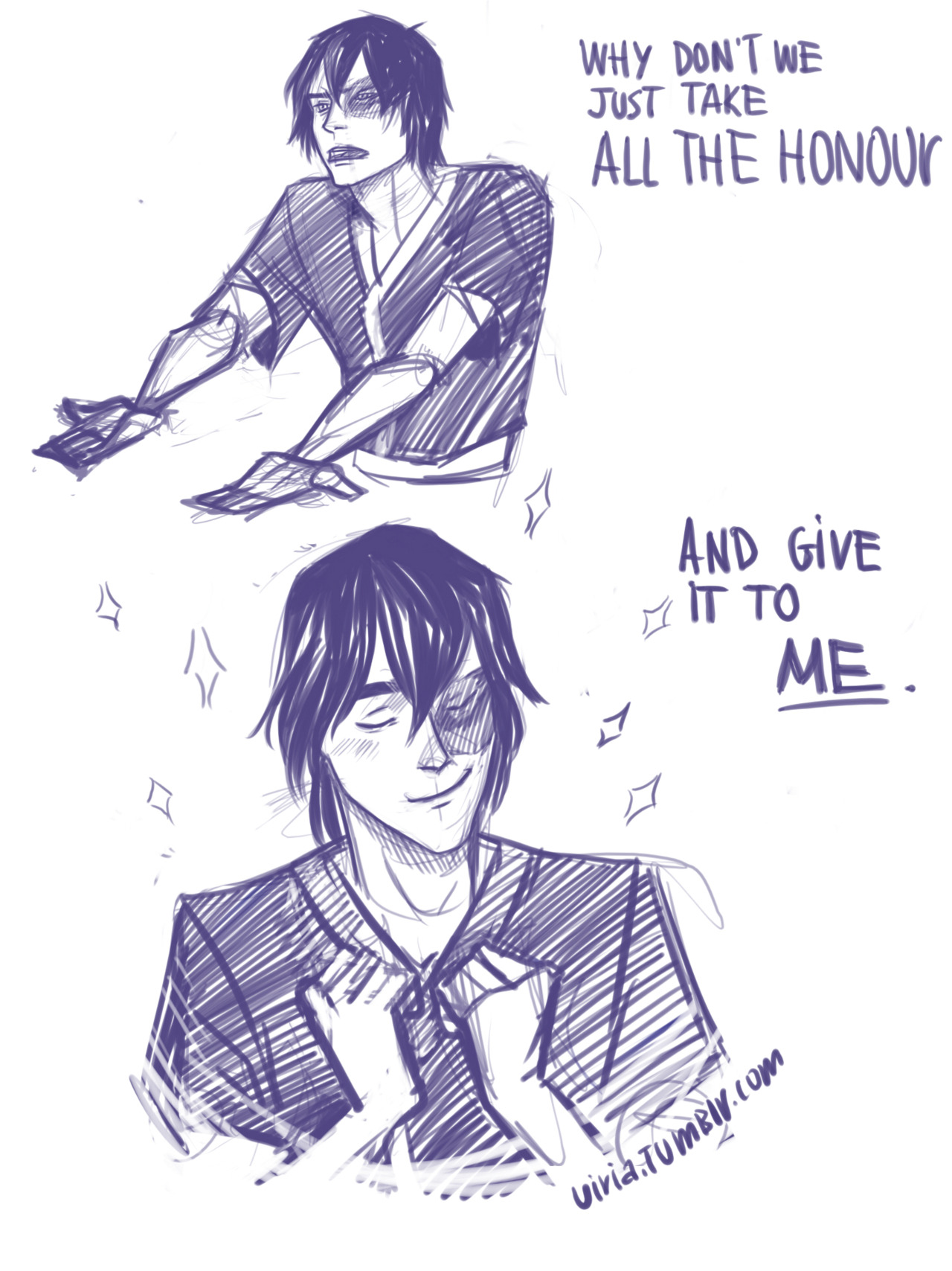 viria:   because we all know what is the real otp of this show. and Zuko-Honour jokes