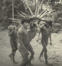 anthropologica:  anthropologica:  Tapirapé [Brasil] thunder ceremony. Shaman in nicotine trance challenges Thunder. (Courtesy Charles Wagley)  Johannes WilbertMindful of Famine: Religious Climatology of the Warao Indians Para hacerse fan de Wagley en