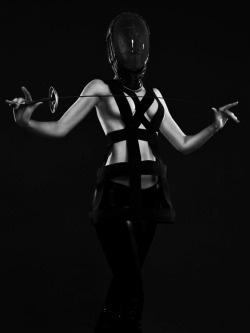 d-e-m:  Black Urban Cage Dress by Freya Gushi