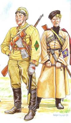 dergutekamerad:  Left: Cavalryman, Muslim Cavalry Brigade Right: Communist Cossack, Budenny 1st Cavalry Army 