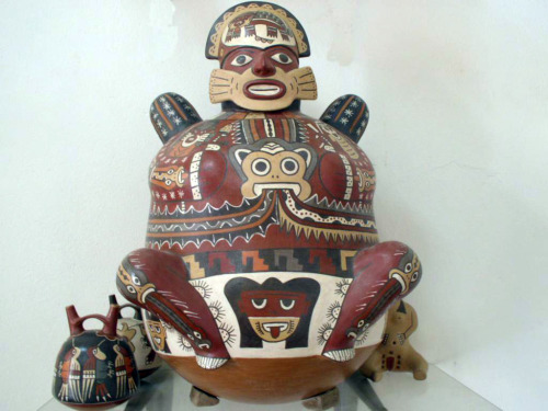 Nazca Human-effigy vessel, ceramic, natural pigments, ca. AD 200-400, southern Peru. - nazcamystery.