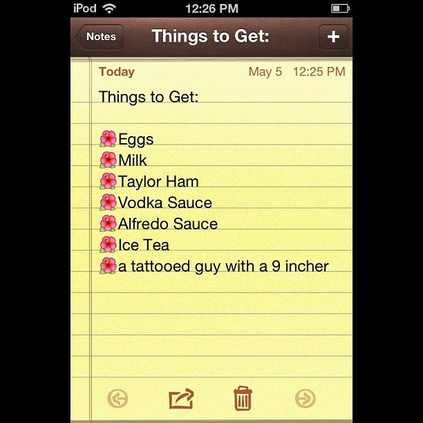 No idea where the last one came from #tattoos #big #thingstoget #list #food #yummy