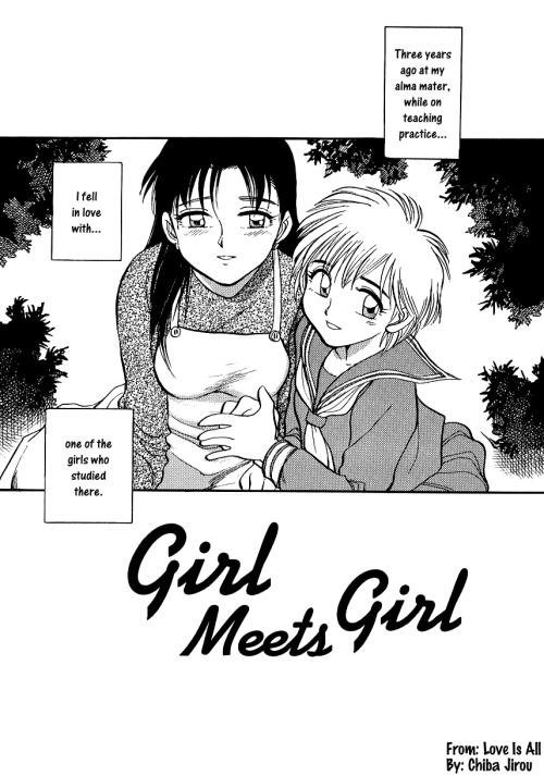 Love is All - Girl Meets Girl by Chiba Jirou An original yuri one-shot that contains large breasts, small breasts, censored, cunnilingus, fingering, 69, tribadism. EnglishMediafire: http://www.mediafire.com/?o93da58ppdvzs0d