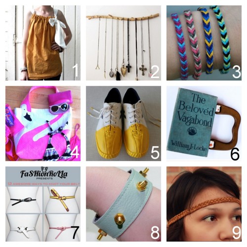 Roundup Nine DIY Jewelry, Accessories and Fashion Tutorials PART FIVE. Roundup of this past week in 