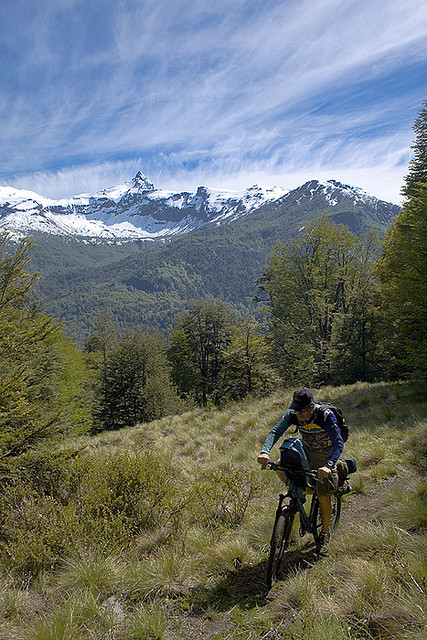 Mountain biking in Araucanía Region, Chile (by diegospatafore).