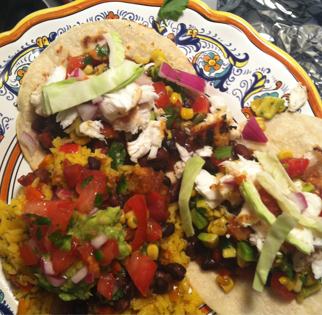 Cinco De Mayo
Cilantro Lime Yellow Rice, Grilled Halibut Tacos with Cabbage, Salsa and Black Beans