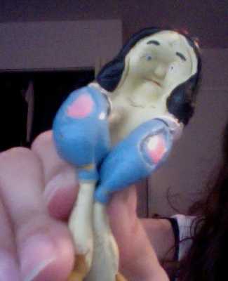  so i found this old snow white squeaky toy sort of item in my attic it kinda creeps me out until i do this  