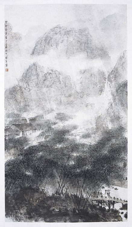 Fu Baoshi Myriad Bamboo in Mist and Rain, 1944