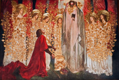 cupboardy:The Golden Tree and the Achievement of the Holy Grail - Edwin Austin Abbey 