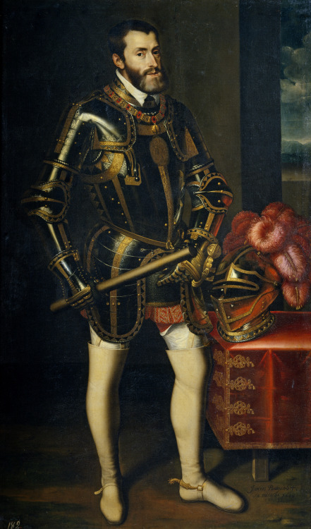 Portrait of Charles V, Holy Roman Emperor, by Juan Pantoja de la Cruz, Museo Nacional del Prado, Mad