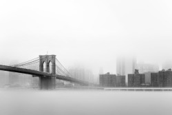 arpeggia:  Brooklyn Bridge on a foggy morning by Matthias Haker 