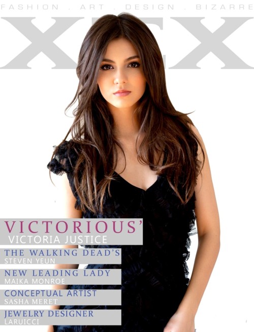 Victoria Justice - XEX Magazine. ♥  That’s an E behind her head and not another X lol. Sorry if you got excited guys, but no Victorious porn for you, well not yet anyway lol.  ♥