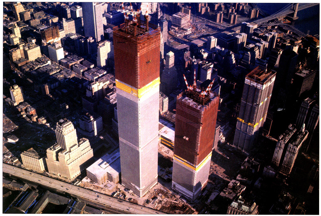 The World Trade Center under construction around Christmas 1970, New York