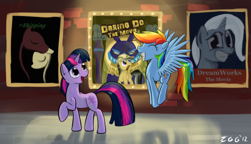 a-study-in-pinkie:  tggeko:  Twilight and Dash go to the movies  Seriously, this is beyond adorable. 