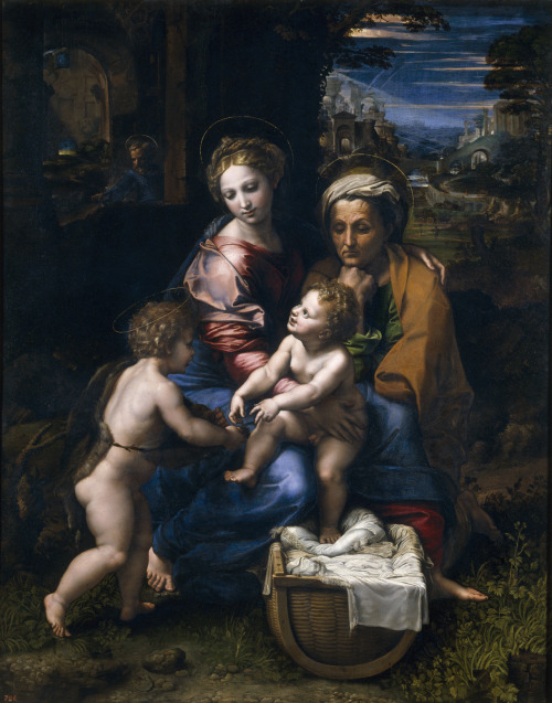 Holy Family or The Pearl, by Raffaello Sanzio, continued by Giulio Romano, Museo Nacional del Prado,