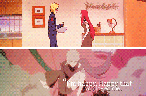 tokiiniame-deactivated20170913:  Minato: I noticed your beautiful hair right away. Kushina: I’m happy. Happy that you loved me. 