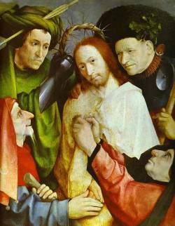 oldroze:  Hieronymus Bosch. Christ Crowned with Thorns. 1500s. Oil on panel. National Gallery, London, UK 