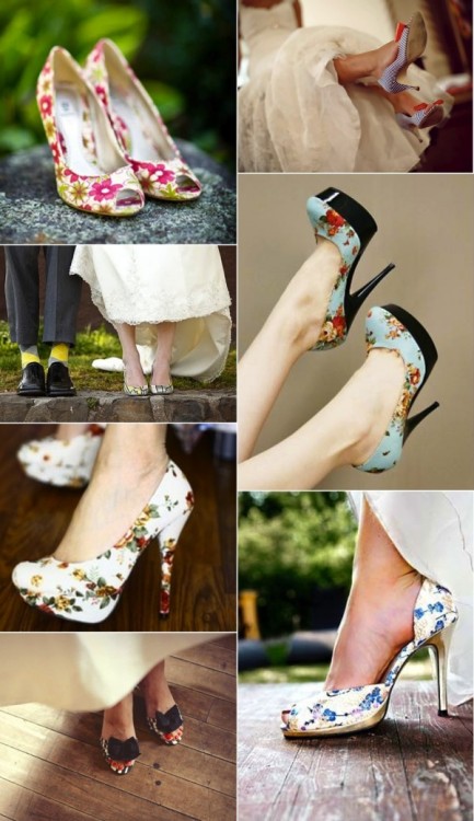 (vía Novias con zapatos estampados-Bridal pattern shoes |)