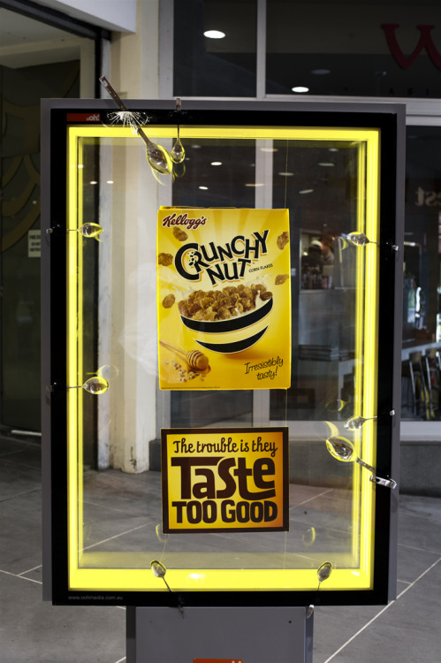 In the spirit of the Kellogg’s Crunchy Nut Corn Flakes campaign, comes a new outdoor execution created by JWT Sydney. The 15 sites around Australia create the impression that lovers of the tasty flakes have used spoons to try to force their way in to...