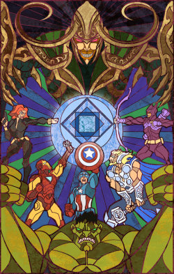 nickshoup:  herochan:  Avengers Created by Jian Guo  It’s funny that the Hulk is holding up the picture, because he definitely carried the entire movie. Dafuq am I saying? The movie was great! 