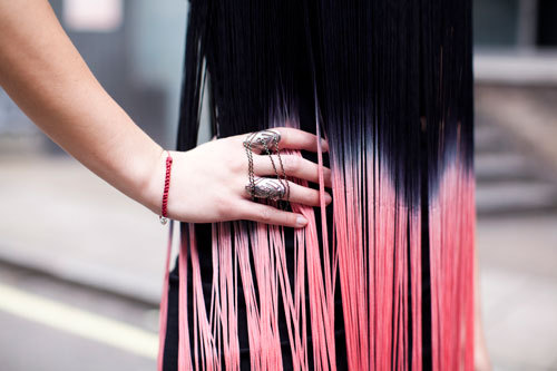 topshop:  Sunset colours and full-on fringe combine in one heavenly dress.