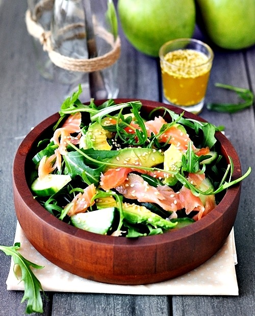 phoods:  (via Smoked Salmon, Avocado and Rocket (Arugula) Salad | Fuss Free Cooking)