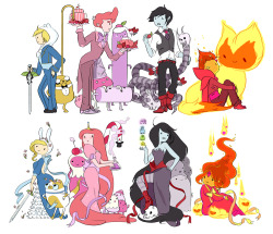 natazilla:  leosboots:  I love the art and the style and the costumes of this picture but I really resent the way the female characters are posed as opposed to the male characters.  Fiona, PB and Marceline are all posed in ways to show off the arch in