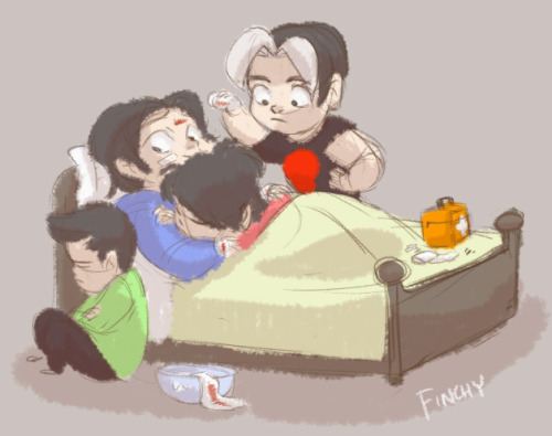 tictocrabbit:meesterfinchy:I figure that this would probably be the only time Jason, Tim and Damian 