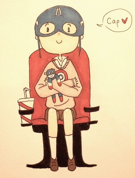  Little Phil Coulson watching his first Captain America movie in theaters. 