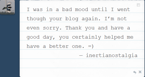 ((Oh&hellip;oh. Gosh I&rsquo;m glad to hear you&rsquo;re feeling better. And thank you for such a sw