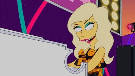 gagaunknown:  More preview stills (and outfits) for Lady Gaga’s episode of The Simpsons, which will air May 20th. 