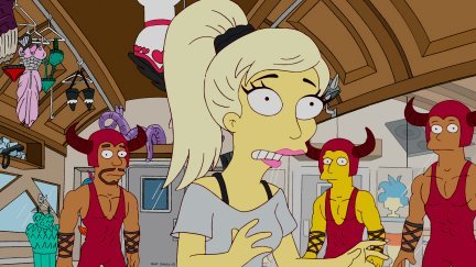 gagaunknown:  More preview stills (and outfits) for Lady Gaga’s episode of The Simpsons, which will air May 20th. 